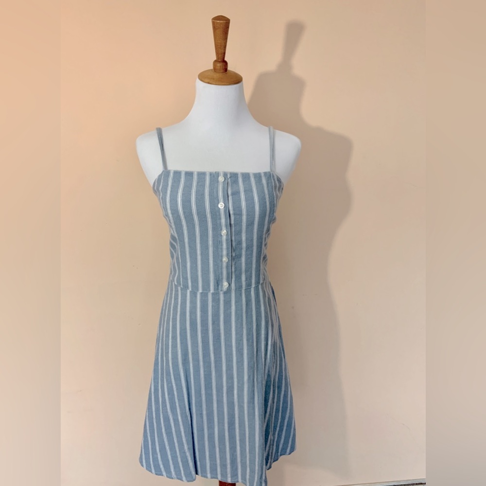 Hollister blue white striped skater dress